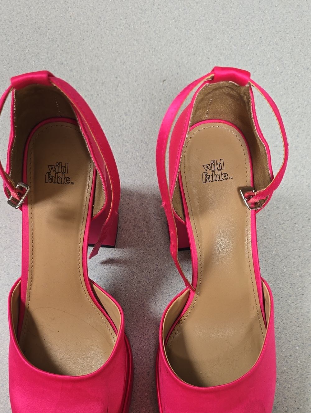 Wild Fable Neon Pink Ankle Strap Block Heels